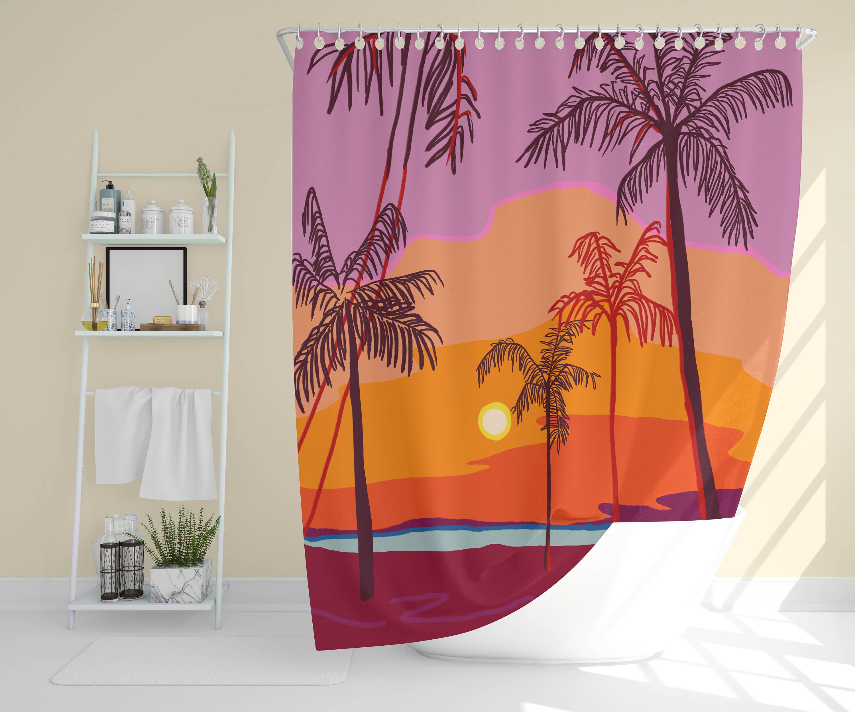Western Sunset Cowboy Shower Curtain, Unique Bathroom Decor, Perfect for Cowboy Lovers