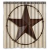 Western Texas Star Waterproof Bathroom Shower Curtain for Rustic Western Bathroom Decor