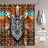 Western Tribal Southwestern Boho Tribe Wolf Shower Curtain - Native American Bathroom Decor