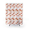 Western Tropical Flamingo Shower Curtain In Terracotta, Trendy Bathroom Accessory With Waterproof Fabric