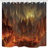 Western Volcano Myth Animal Red Dragon Shower Curtain for Medieval Fantasy Kids Dream Bathroom Decor