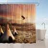 Western Wolf Print Shower Curtain with Native Tribes Theme for a rustic and waterproof bathroom decor