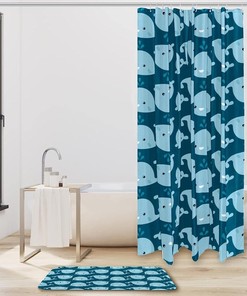 Whale Bathroom Shower Curtain for Simple Home Decor