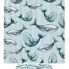 Whale Blue Shower Curtain with Fabric Material for Bathroom 