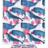 Whale Geometrical Elements Shower Curtain for Modern Bathroom Decor