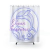 Whale Print Ocean Shower Curtain for Nautical Bathroom Decor