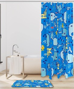 Whale Shark Submarine Waterproof Shower Curtain to Brighten Your Bathroom