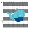 Whale Shower Curtain for Siblings-Shared Bathroom with Cute Pictorial Design 