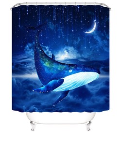 Whale Shower Curtain for a Refreshing Bathroom Look