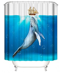 Whale Shower Curtain with Fun and Playful Design for a Happy Space