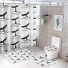 Whale Tail Fin Shark Attack Shower Curtain, Waterproof Bathroom Decor by Vantaso