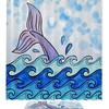 Whale Tail Print Shower Curtain Waterproof Fabric for Fantasy Themed Bathroom Decoration