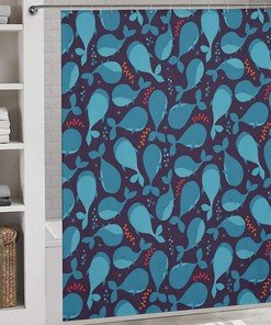 Whale Tail Shower Curtain for Your Underwater Bathroom Decor