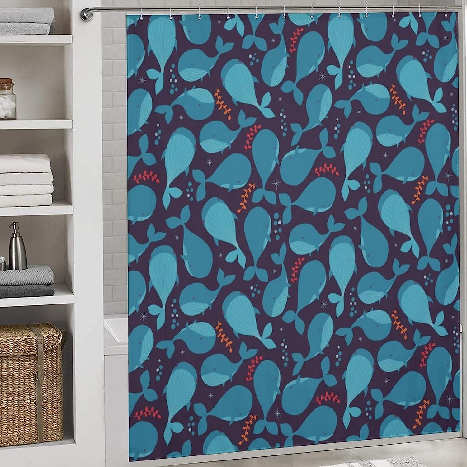 Whale Tail Shower Curtain for Your Underwater Bathroom Decor