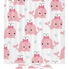 Whale White Travel Shower Curtain With Microfiber Accents, Machine Washable
