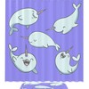 Whales And Unicorns - Unique Digital Print Shower Curtain - Waterproof And Stylish