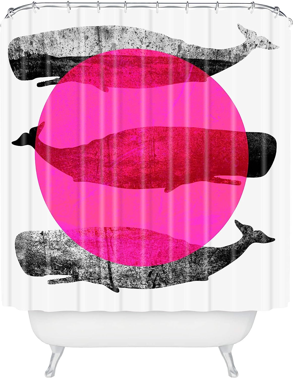 Whales Pink Shower Curtain By Elisabeth Fredriksson For A Whimsical Bathroom Touch