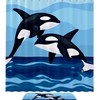 Whales Sea Blue Bathroom Accessories Set With Waterproof Fabric Shower Curtain And Mat