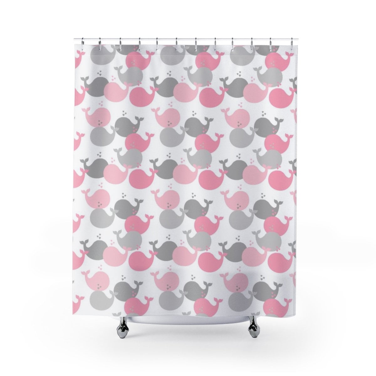 Whales Silhouette Childrens Sea Life Bath Decorations Shower Curtain for a Fun Kids Bathroom