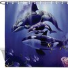 Whales Theme Watercolor Print Shower Curtain for Bathroom Decor