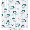 Whales White Unique Shower Curtain With Microfiber Accents, Machine Washable