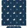 Whales and Anchors Pattern Shower Curtain with Waterproof Fabric for Nautical Bathroom Decor 