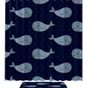 Whales on Dark Polka Dot Background Shower Curtain with Waterproof Material for a Fun Bathroom 