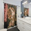 Whimsical Blush Art Deco Sculpture Shower Curtain With Polaroid View For A Feminine Touch