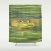 Whimsical Bullfrog Frog Green Shower Curtain for Nature Lovers' Bathroom 