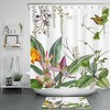 Whimsical Butterfly with Green Leaves and Flowers Shower Curtain for Vibrant Bathroom Decor