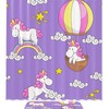 Whimsical Cartoon Unicorn With Rainbow Balloon Shower Curtain Made Of Fabric