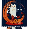 Whimsical Cat And Moon Waterproof Shower Curtain For Dreamy Bathroom