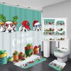Whimsical Christmas Cartoon Dogs Waterproof Shower Curtain