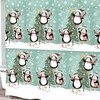 Whimsical Christmas Tree Penguin Bathroom Decor: Aqua Blue Shower Curtain with Winter Print for Holiday Cheer 
