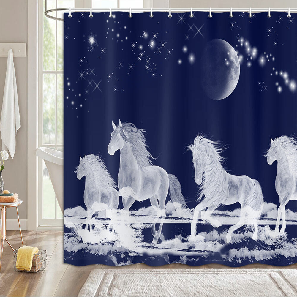 Whimsical Crystal White Horse Fairy Shower Curtain For Magic - Image 2