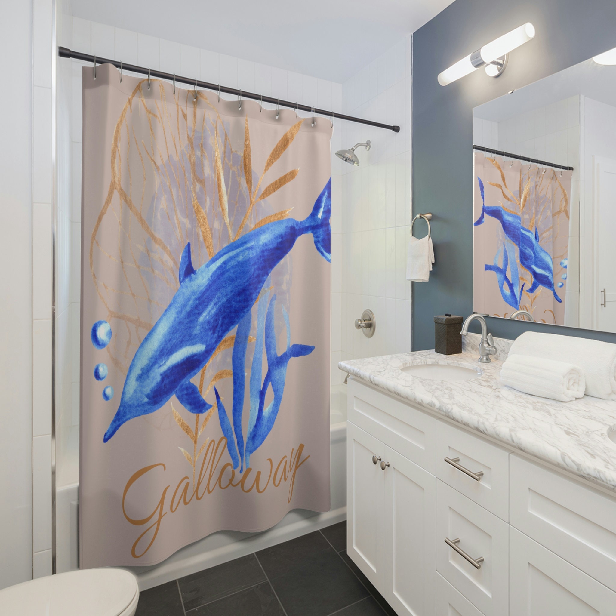 Whimsical Dolphin Shower Curtain For A Fun Bathroom Decor - Image 2