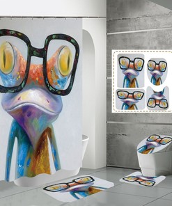 Whimsical Dr Frog Waterproof Shower Curtain For A Playful Bathroom
