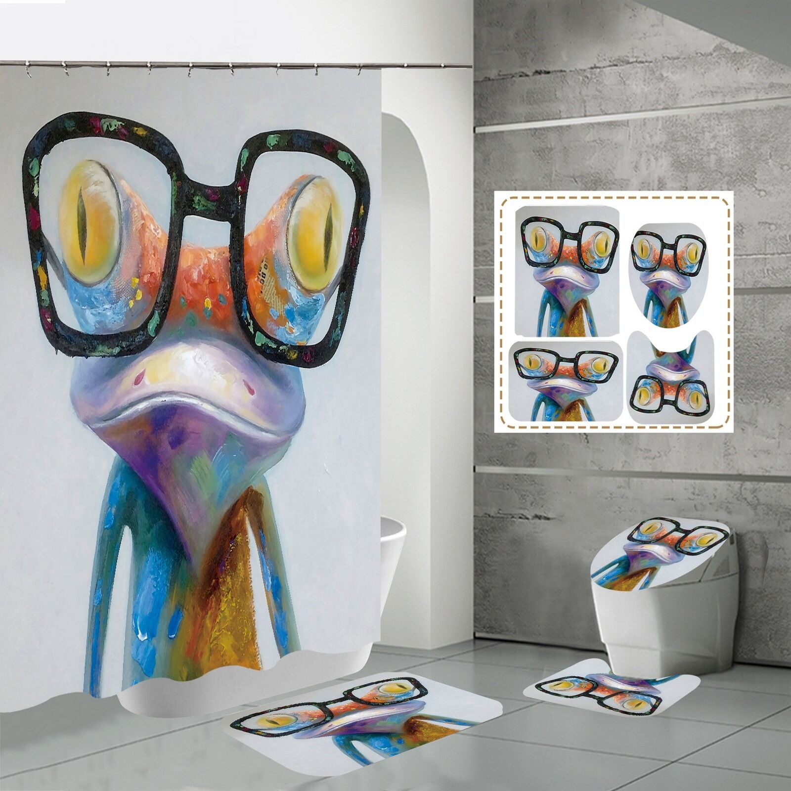 Whimsical Dr Frog Waterproof Shower Curtain For A Playful Bathroom