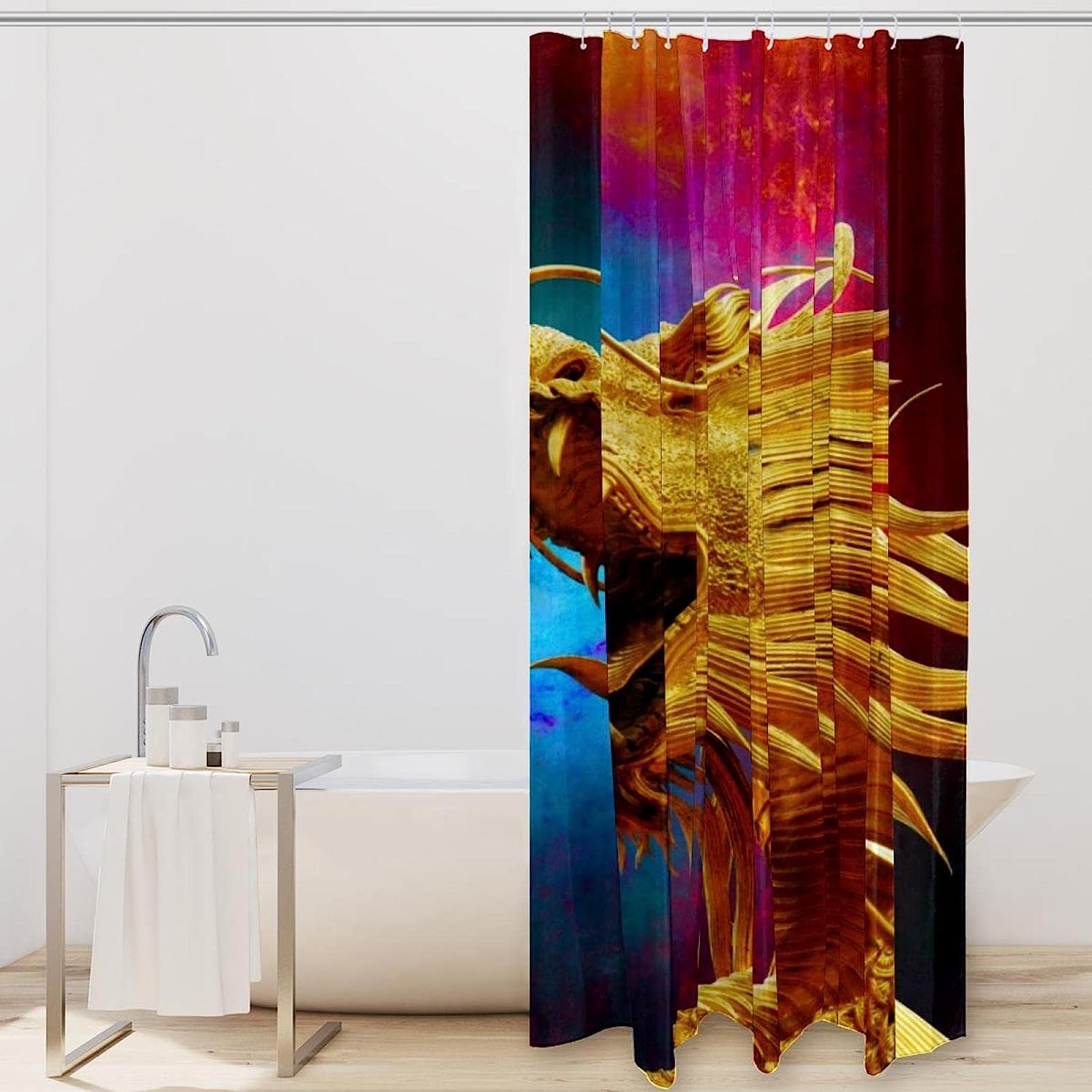 Whimsical Dragon Pattern Shower Curtain Set For Any Bathroom - Image 2