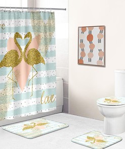 Whimsical Flamingo Shower Curtain For A Playful Bathroom