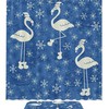 Whimsical Flamingos And Snowflakes Shower Curtain - Waterproof Fabric Bathroom Decor