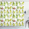 Whimsical Frog Poses Baby Shower Curtain For Fun Bathroom Decor