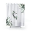 Whimsical Monogramed Letter C Shower Curtain with Botanical Greenery Ivy, Eucalyptus, and Fern Pattern