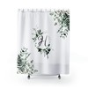 Whimsical Monogramed Letter H Shower Curtain with Botanical Greenery Ivy, Eucalyptus, and Fern Pattern