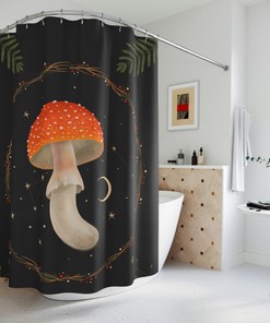 Whimsical Mushroom Forest Shower Curtain - Perfect for Nature Inspired Bathroom Decor