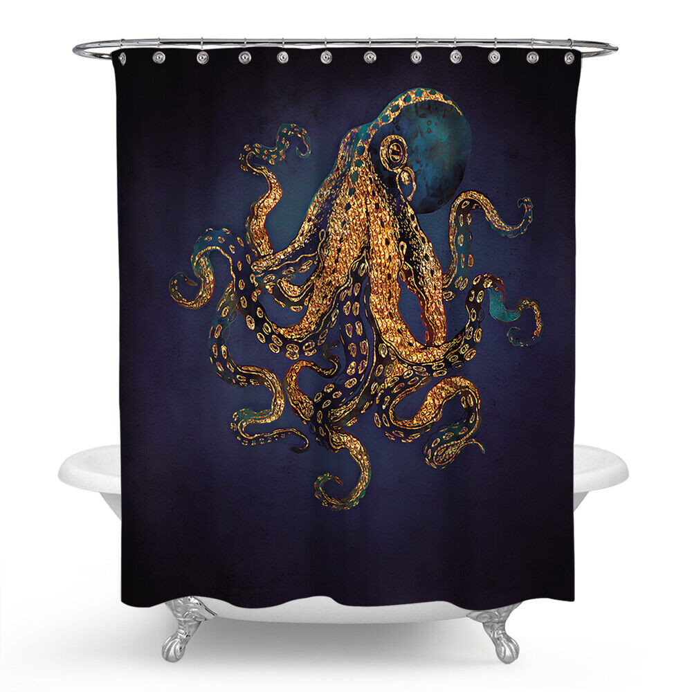 Whimsical Octopus Shower Curtain for Bathroom Decor.