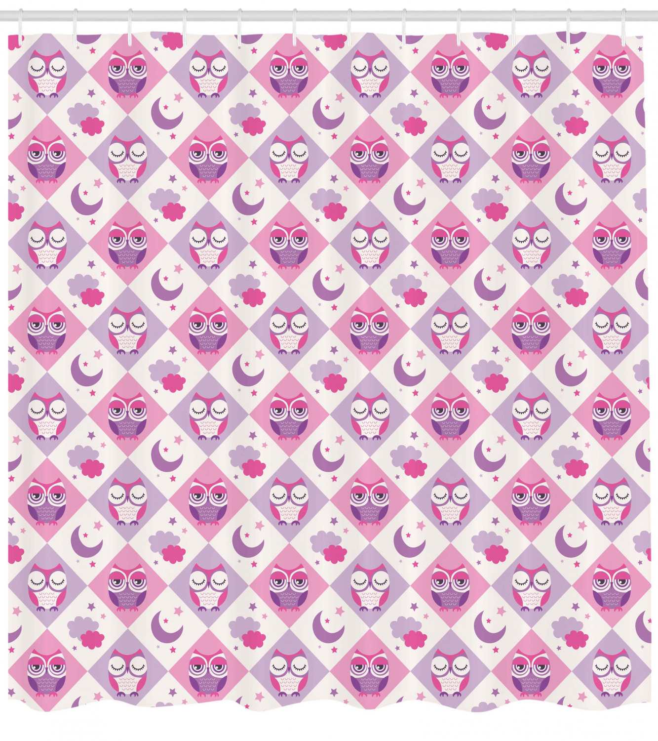 Whimsical Owl and Clouds Shower Curtain for a Cute and Dreamy Bathroom