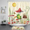 Whimsical Plant And Mushroom Boho Retro Funny Frog Shower Curtain For Bathroom Accessories