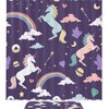 Whimsical Rainbow and Unicorn Shower Curtain with Colorful Fabric Design for Kids Bathroom