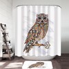 Whimsical Shower Curtain with Multi-Colored Owl Print Perfect for a Playful Bathroom Decor